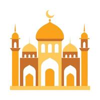 Islamic Mosque Silhouette with Gradient Color. Ramadan Kareem Mosque on White Background vector