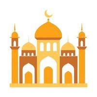 Islamic Mosque Silhouette with Gradient Color. Ramadan Kareem Mosque on White Background vector