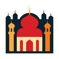 Islamic Mosque Silhouette with Gradient Color. Ramadan Kareem Mosque on White Background vector