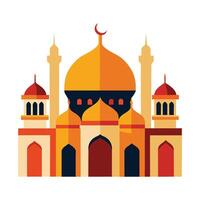 Islamic Mosque Silhouette with Gradient Color. Ramadan Kareem Mosque on White Background vector