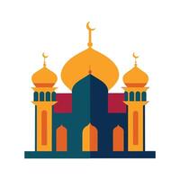 Islamic Mosque Silhouette with Gradient Color. Ramadan Kareem Mosque on White Background vector