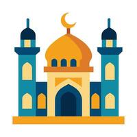 Islamic Mosque Silhouette with Gradient Color. Ramadan Kareem Mosque on White Background vector