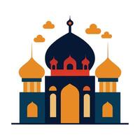 Islamic Mosque Silhouette with Gradient Color. Ramadan Kareem Mosque on White Background vector