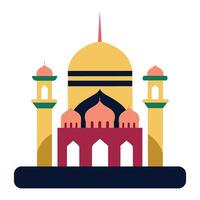 Islamic Mosque Silhouette with Gradient Color. Ramadan Kareem Mosque on White Background vector