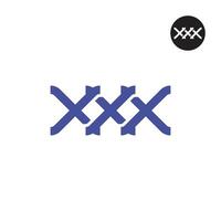 xxx logo letra monograma diseño triple vector