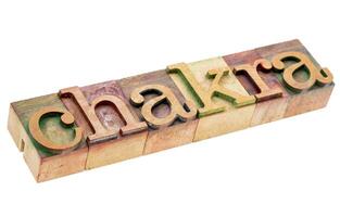chakra word in wood type photo
