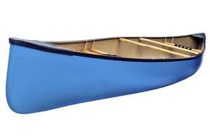 blue tandem canoe isolated photo