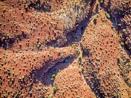 desert aerial view at sunrise photo