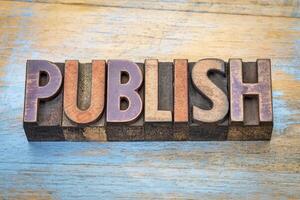 publish word abstract in wood type photo