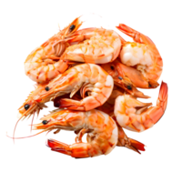 Roasted peeled prawn, Grilled shrimp isolated on transparent background, cut out, or clipping path. png