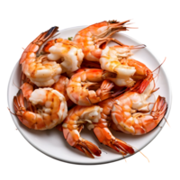 Roasted peeled prawn, Grilled shrimp isolated on transparent background, cut out, or clipping path. png