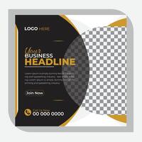 Modern business social media post design, creative ellipse shapes vector