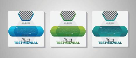 Modern and Stylish polygon shapes client testimonial design template vector