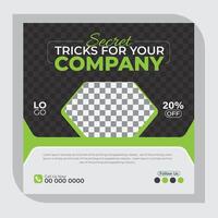 Secret tricks for your company business social media post banner design, With two images vector