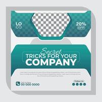 Secret tricks for your company a social media post banner for your business, Stylish and colorful design vector