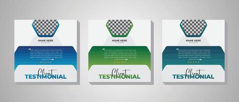 Modern and simple client testimonial design With polygonal shapes vector