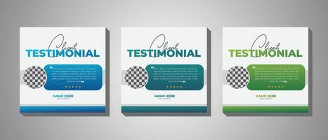 Simple, classy, and vibrant design for client testimonials for client evaluation vector