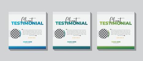 Corporate professional client testimonial design vector