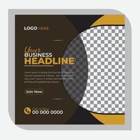 Modern business social media post design, creative ellipse shapes, With black background vector