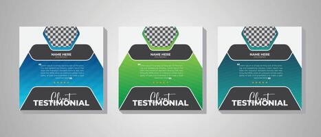 Customer testimonial design template featuring stylish and Modern polygon shapes vector