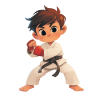 jong jongen beoefenen karate png