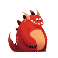 Adorable friendly red monster png