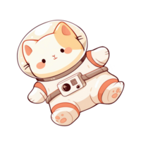 illustration de mignonne chat portant espace costume png