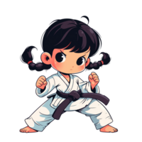 Little woman wearing karate uniform png