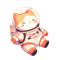 Cute cat wearing space suit png