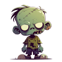Illustration of green zombie character png