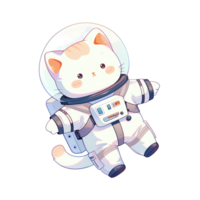 mignonne chat astronaute dessin animé illustration png