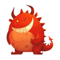 Red monster with horns wink png