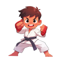 Little young boy training karate png