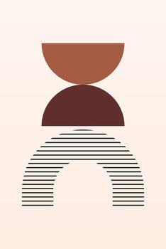 Flat abstract boho geometric background vector