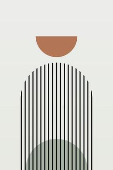 Flat abstract boho geometric background vector