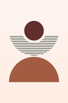 Flat abstract boho geometric background vector