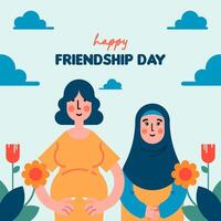 Happy friendship day illustration background vector
