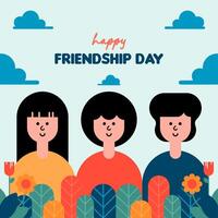 Happy friendship day illustration background vector