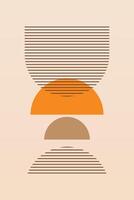 Flat abstract boho geometric background vector