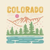 Colorodo rocky mountain national park vintage art for badge, patch, t shirt , sticker illustration vector