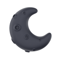 Crescent Moon Night 3d render weather icons set png