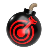 The Bomb and target icon for Business concept 3d rendering. png