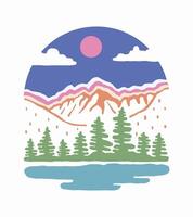 Colorful Colorodo rocky mountain national park vintage art vector