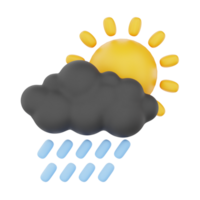 nuageux lourd pluie journée 3d rendre temps Icônes ensemble png