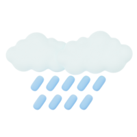 bewolkt zwaar regen met regenboog 3d geven weer pictogrammen reeks png