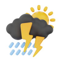 schwer Regen Gewitter Tag 3d machen Wetter Symbole einstellen png