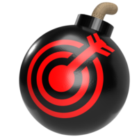 The Bomb and target icon for Business concept 3d rendering. png