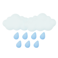 nuvoloso pioggerella 3d rendere tempo metereologico icone impostato png