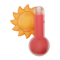 quente temperatura 3d render clima ícones conjunto png