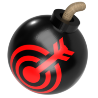 The Bomb and target icon for Business concept 3d rendering. png